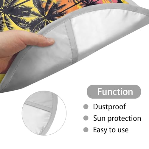 Image of Car Steering Wheel Sun Shade Cover Personalized Palm Trees Sunset Auto Interior Protector Block UV Rays Cool Removable Automotive Accessories Universal for Cars Truck SUV Van