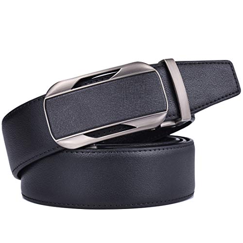 Image of Beltox Men Leather Belt w Slide Ratchet Interchangeable Buckle