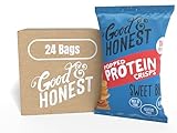 Good & Honest Popped Crisps, collations de pub sans gluten, 24 x 23 g (23 g x 24 sachets, protéines - BBQ sucré)