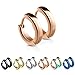 Produktbild Treuheld® | Schmale Creolen/Ohrringe aus medizinischem Edelstahl | 2,5mm x 12mm | Roségold | Klappcreolen für Damen und Herren | Set/Paar