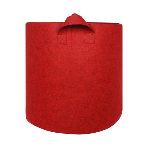 Image of Geo Fabric Grow Bags for Plants, 400 GSM Heavy-Duty, Breathable Drainage for Healthy Roots, Reusable & Washable, Maroon, 18 X 18 Inch (Pack of 2)