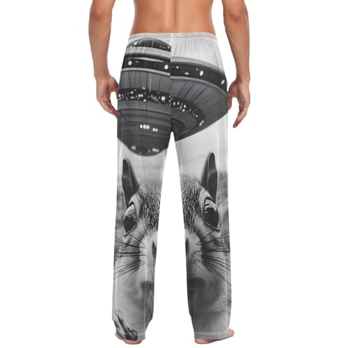 Squirrel Surprise Funny Pajama Pants for Men Men's Separate Bottoms, Lounge Pants with Pockets S2
