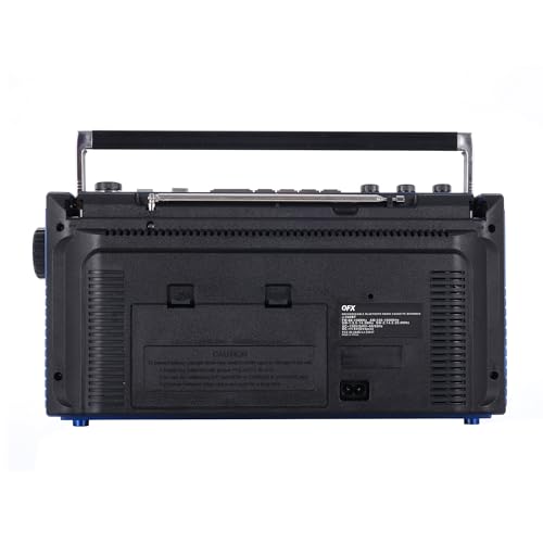 image for QFX J-220BT Blue Boombox MP3 Conversion from Radio to Cassette with 4-