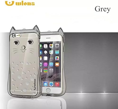 Superhot@ Iphone 6/6s Wlons Cat Case 3d TPU and Lanyard Luxury Design Thin Clear Black
