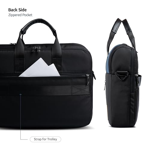 ELMIRA Laptop Messenger Bag for Men – Waterproof Reversible Polyester, 360° Padded Executive Laptop Side Bag with 4 Compartments4