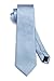 HISDERN Light Blue Ties for Men Handkerchief Classic Formal Necktie and Pocket Square Business Wedding Party