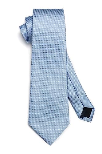 Image of HISDERN Ties for Men Plaid Checkered Tie with Pocket Square Woven Business Formal Necktie Handkerchief Set Wedding Party