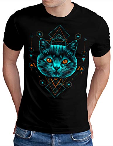 T-shirt Holy Kitty Geometry noir OM3 solution style grande taille XXXXXL
