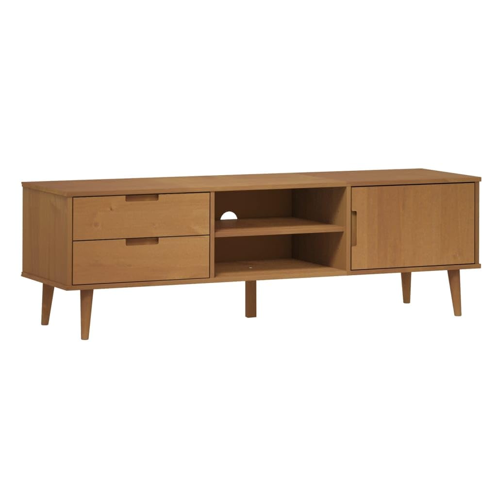 vidaXL Meuble TV MOLDE Marron 158x40x49 cm Bois de pin Massif