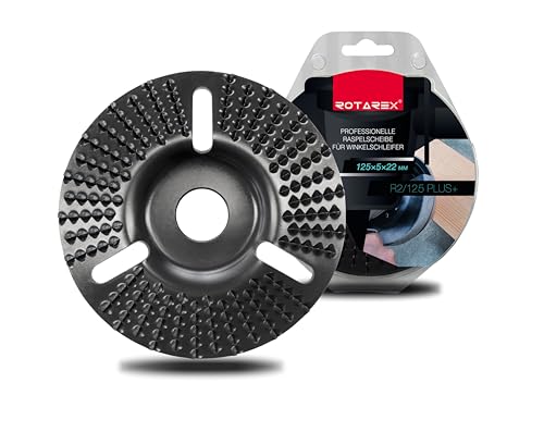 ROTAREX Profi-Wood carving disc (soft and hard) - Swedish hardened steel wood shield - Ø 125 mm x 22,2 mm