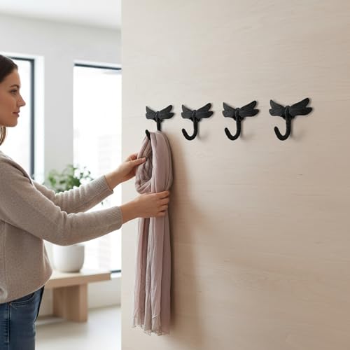 4 Crochets libellules en alliage de zinc pour rangement mural - 7
