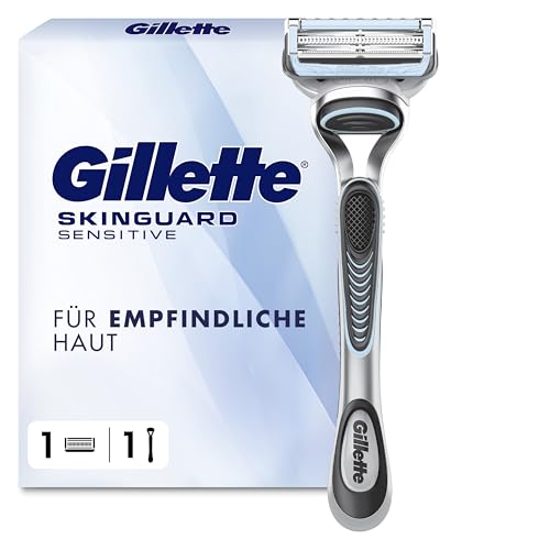 Gillette SkinGuard Sensitive Nassrasierer Herren, Rasierer + 1 Rasierklinge mit Hautschutz, Geschenk für Männer