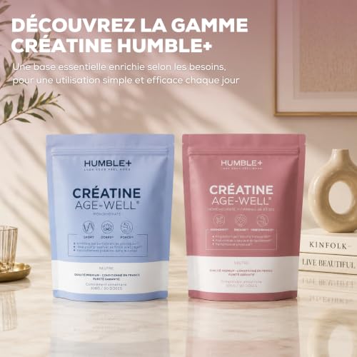 HUMBLE+ Créatine Glow Age-Well® - Monohydrate + B6 & B12-310 g – vue 8