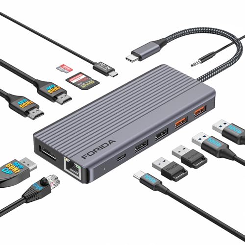 Station d'accueil double HDMI 4K 60Hz et DisplayPort pour 3 écrans
