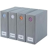 4 Pack Sheet Organizers - Foldable Storage Sheets Set Organizer for Linen Closet - King & Queen Size - Folder Keeper with Window XL - Blanket, Duvet & Pillowcases Dustproof Bedding Container - Grey