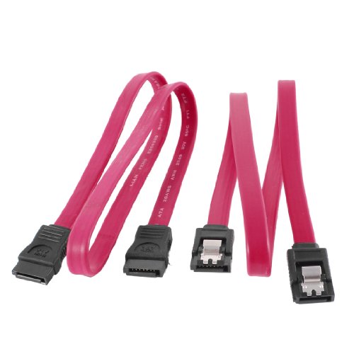 Ruilogod 2 Pcs 45cm 7 Pin SATA F/F Connector Serial ATA Cable