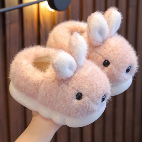 Kids Girls Boys Cute Bunny Slippers Soft Plush Fuzzy House Shoes Non-Slip Indoor Outdoor Full Wrapped Winter Slippers2