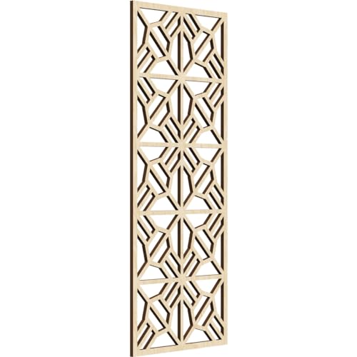 Image of 15 3 /8 inchW x 39 3 /8 inchH x 3 /8 inchT Auburn Decorative Fretwork Wood Wall Panels, Birch