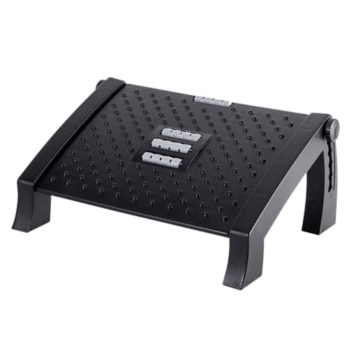 Descanso para os pés ajustável ergonômico com rodas de massagem