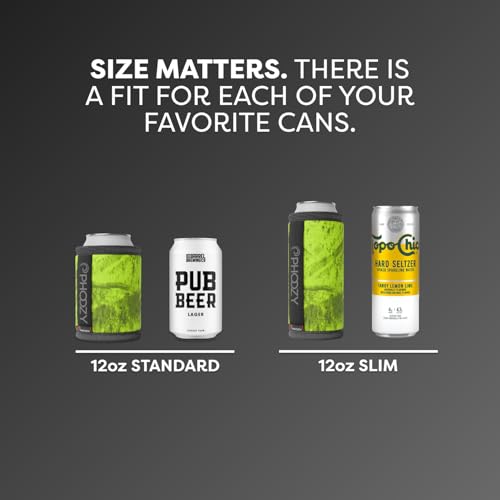 Image of PHOOZY Insulated Can Cooler for 12 oz Cans - Patented Drink Sleeve with NASA-Inspired Technology - Keeps Beer, Soda & Sparkling Water Cold Longer - Lightweight Outdoor Can Holder - Green