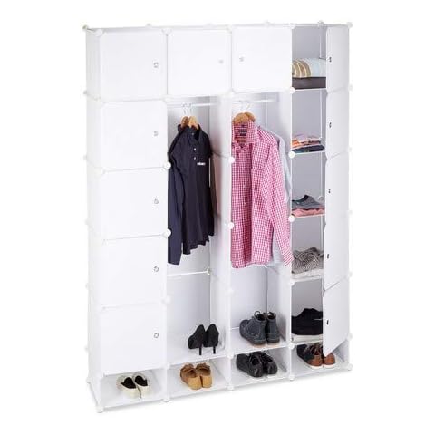 Relaxdays Armario Ropero Modular XXL Blanco Cover