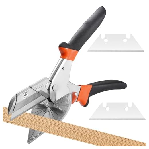 Tijeras de inglete - cortador de molduras multifunción, tijeras de ángulo ajustable, tijeras resistentes | herramienta de corte de 45-135 grados con cuchillas de repuesto para madera PVC corc