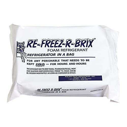 Polar Tech RE-FREEZ-R-BRIX RB28 Foam Refrigerant Packs, 28oz Capacity (Case of 6)