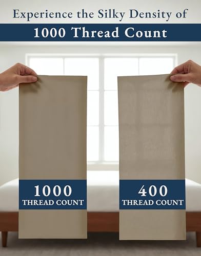 Image of LANE LINEN Queen Deep Pocket Sheet Set 100% Egyptian Cotton Sateen - Taupe | Queen Size Sheets Deep Pocket - 4-Piece Set, 16 inch Deep-Pocket Snug Fit, 1000 Thread Count, Styles A Master Bedroom