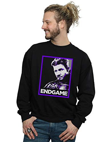 Marvel Men's Avengers Endgame Hawkeye Poster Sweatshirt Black Large