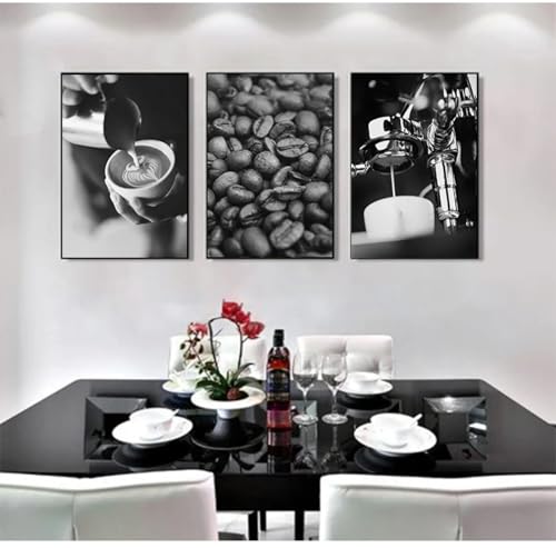 Toile nourriture et boisson sans cadre affiche moderne monochrome 60x80
