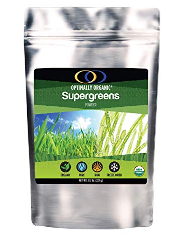Organic SuperGreens Blend Powder - Greens Superfood Powder - 1/2lbs - All-Organic, All-Natural, Raw, Freeze- Dried Wheatgrass Powder Blend