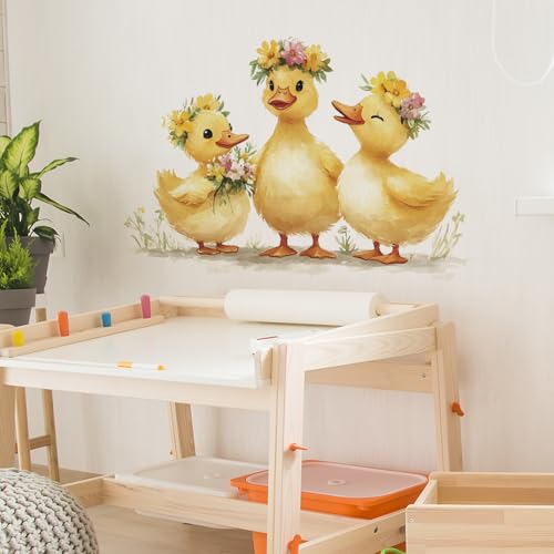 Achang Vinilo Decorativo Patitos con Flores miniatura 4