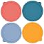 Orange, Dark Blue, Purple, Light Red