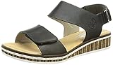 Sandalias modernas Rieker V3680, Sandalia Mujer, Negro, 40 EU
