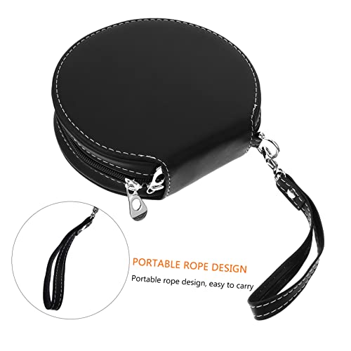Gririw 20 Dvd Storage Box Dvd Holders Storage Cases Zip Around Wallet Protector Storage Bag Large Capacity Bag Large Capacity Cd Bag Dvd Storage Wallet Cd Protector Binder Leather Black #TOP4