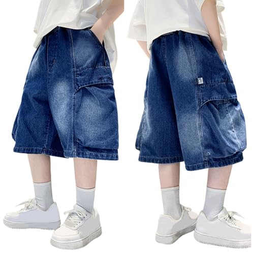Pantalones cortos vaqueros para niños con cintura elástica anti rozaduras de verano