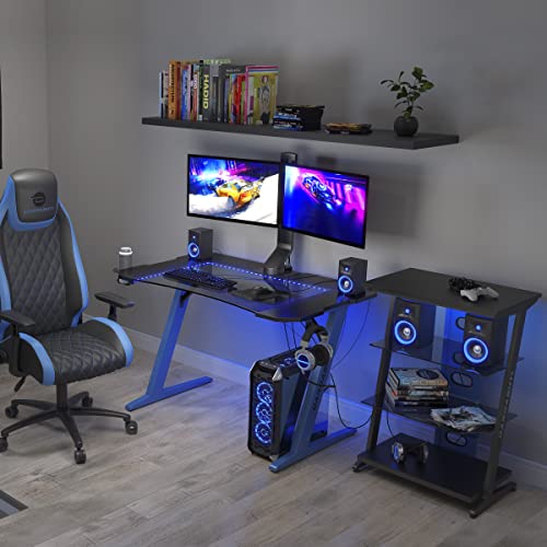 Atlantic 4-Tier Console Storage, Modern Display Shelving Unit Desk Setup Workstation-Cobalt Blue Dardashti Gaming Shelf #TOP1
