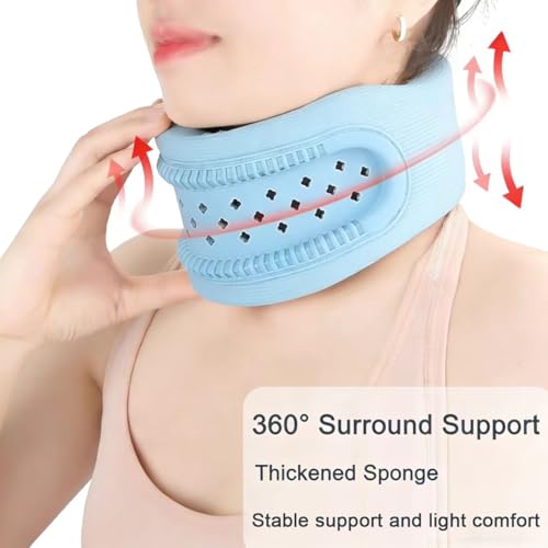 Image of Neck Brace Support Cervical Collar Silicone Posture Corrector for Men and Women Relieves Discomfort in The Neck and Shoulders Caused by Prolonged Work(Blue)