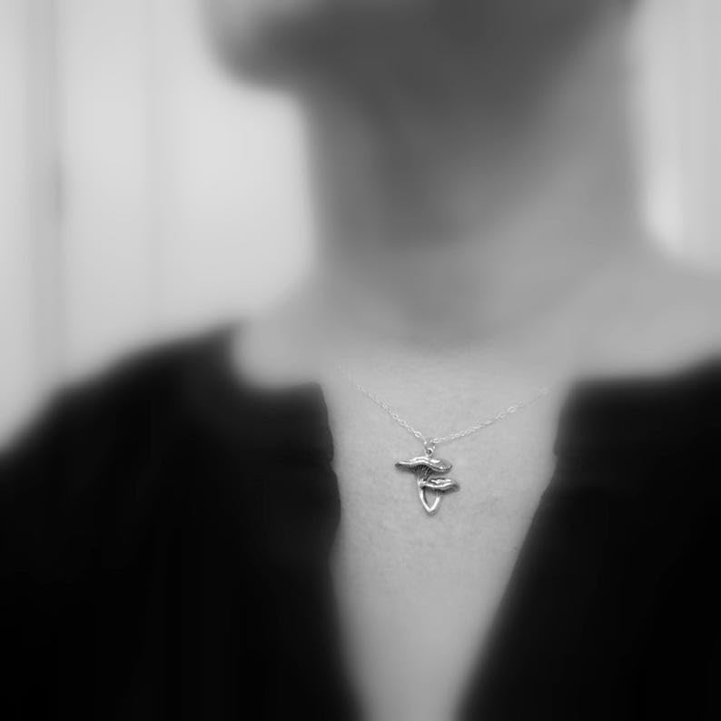 Collier féerique girolles argent pendentif poétique nature et sous bois - 4