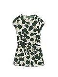 Kurzarm Vertbaudet Mädchen Kleid, Bedruckt wollweiß/dunkelgrün Bedruckt 110