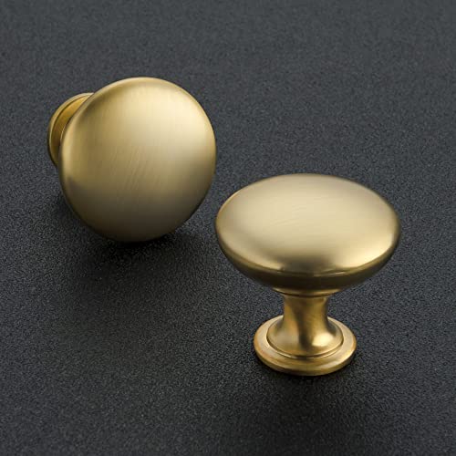 Image of Ravinte 5 Pack Gold Cabinet Hardware Zinc Cabinet Door Knobs Drawer Knobs Kitchen Cabinet Knobs Gold Dresser Drawer Handles Brushed Brass Drawer Pulls