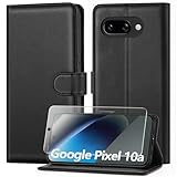 ivencase Handyhülle Kompatibel mit Google Pixel 10a Hülle & 1 Stück Schutzfolie, [RFID-Blockierung] PU Leder Standfunktion Magnetisch Flip Wallet Schutzhülle für Google 10a, Schwarz