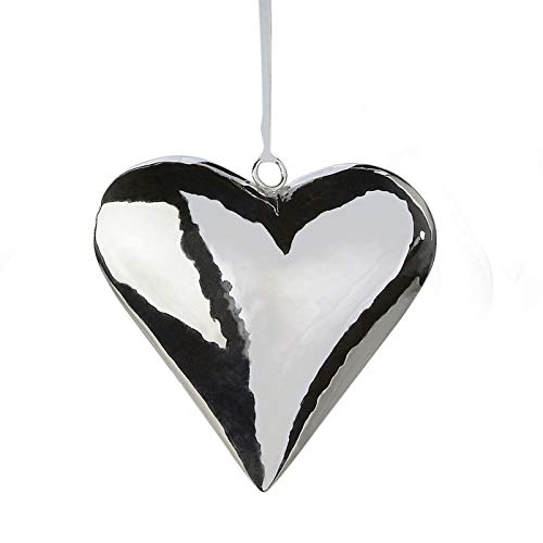 formano Deko Herz zum Hängen, 15 cm, Silber - Hängedeko, Herz, Edelstahl,...