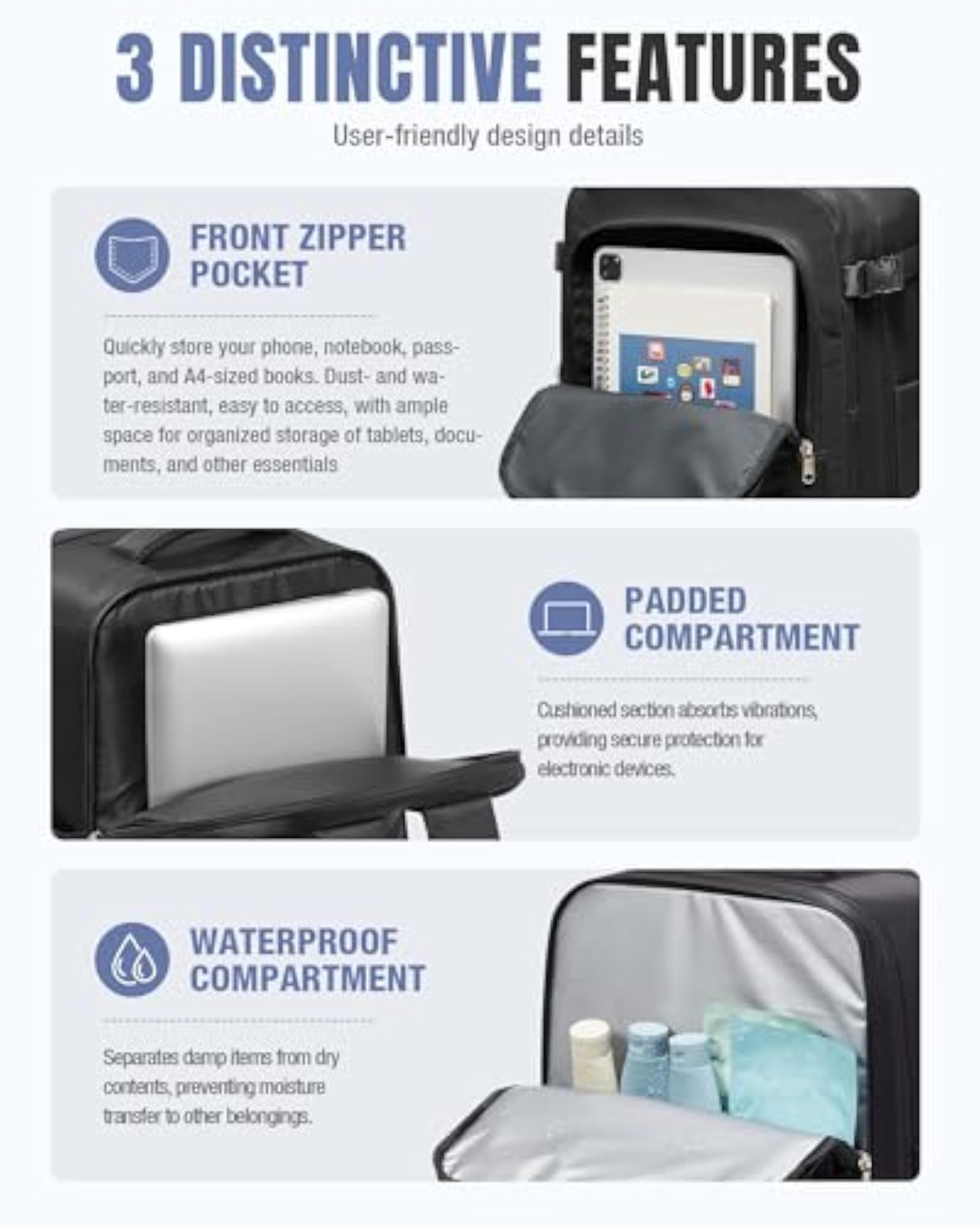 Travel Backpack with Vacuum Pump System