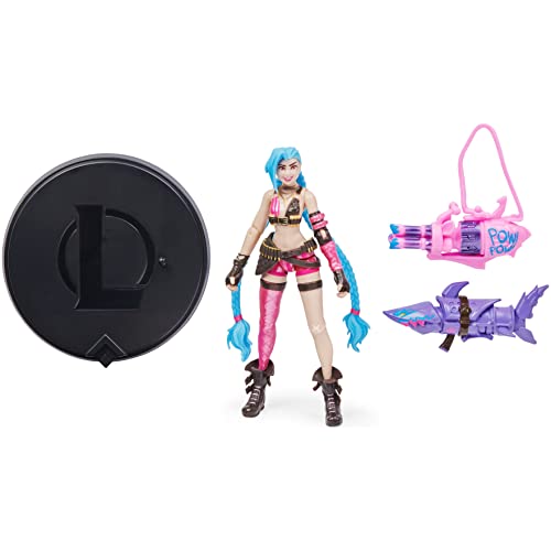 League of Legends, Dual Cities Pack w/ Exclusive Jinx, Heimerdinger, Vi, Caitlyn, and Ekko, 4-Inch Collectible Figures, Accessories, Ages 12 and Up