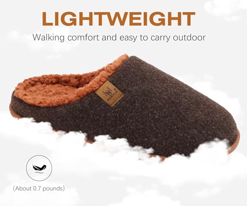 Image of KuaiLu Mens House Memory Foam Slippers with Comfortable Warm Plush Lining