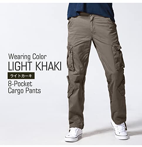 Image of Match Men's Wild Retro Multi-Pockets Utility Casual Cotton Cargo Trousers #3357