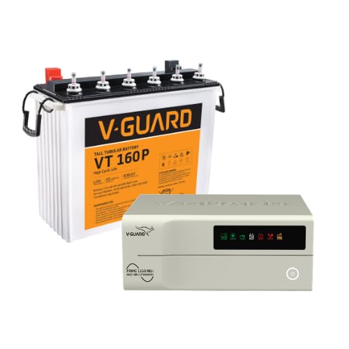 Image of V-Guard Inverter & Battery Combo (Prime 1150 Mili Inverter, VT 160 P (152Ah Tall Tubular Battery)) for Home, Office & Shops