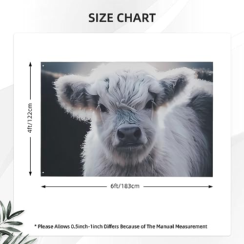 Drapeau de vache grise 1,2x1,8m en polyester résistant avec œillets - 3