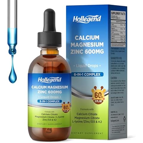 Liquid Calcium Citrate Drops with L-Lysine 500mg, Magnesium & Zinc, Calcium Citrate 600mg Supplement with Vitamin D3 & K2 for Kids & Adults, Muscle & Bone Support, Immune, Brain & Lip Health, 2 Fl Oz Cover